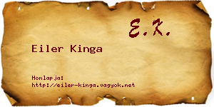 Eiler Kinga névjegykártya