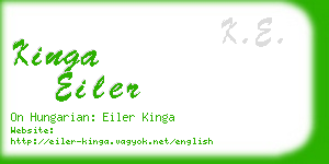 kinga eiler business card